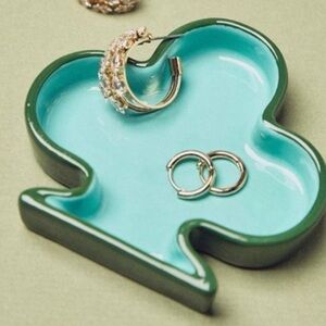 Anthropologie Green Clover Club Trinket Dish